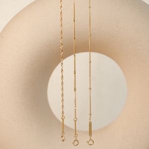 Fine Chain Necklaces Gold Sterling Silver Set of 3 Layering Necklaces 18K Gold Plated image 2