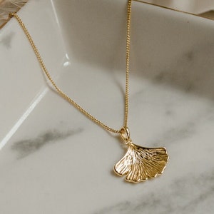 Ginkgo Leaf Pendant Gold Plated Sterling Silver Pendant for Necklace image 4