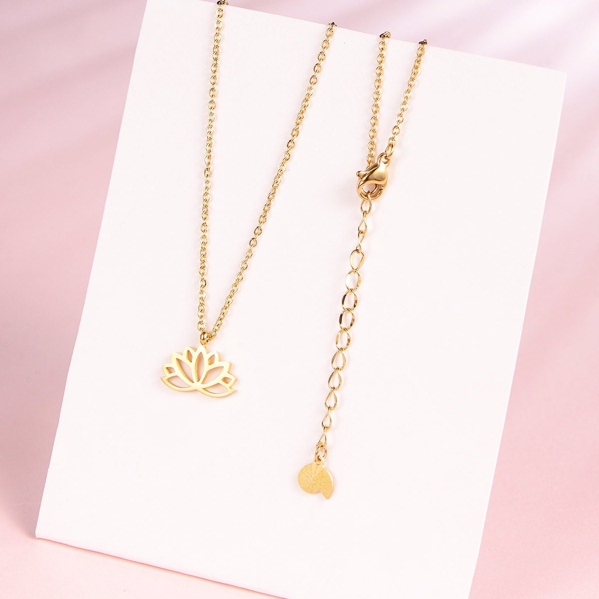 Lotus Necklace Gold | Lotus Flower Necklace Silver | Delicate