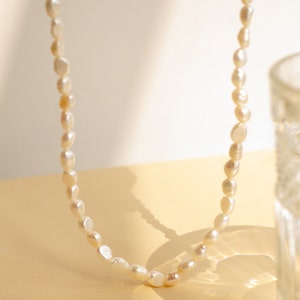 Real Pearl Necklace Freshwater Pearl Necklace Gold Pearl Necklace Baroque Pearl Necklace Natural Pearl Necklace image 2