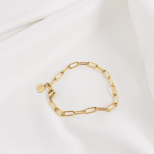 Bracelet chaîne épaisse doré Bracelet fin pour femme en acier inoxydable image 3