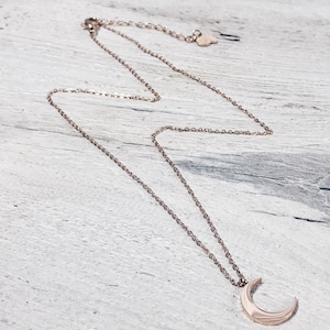 Multilayer Necklace Set Rose Gold 3 Necklaces Half Moon Necklace, Double Layered Necklace and Necklace with Star Charms image 4