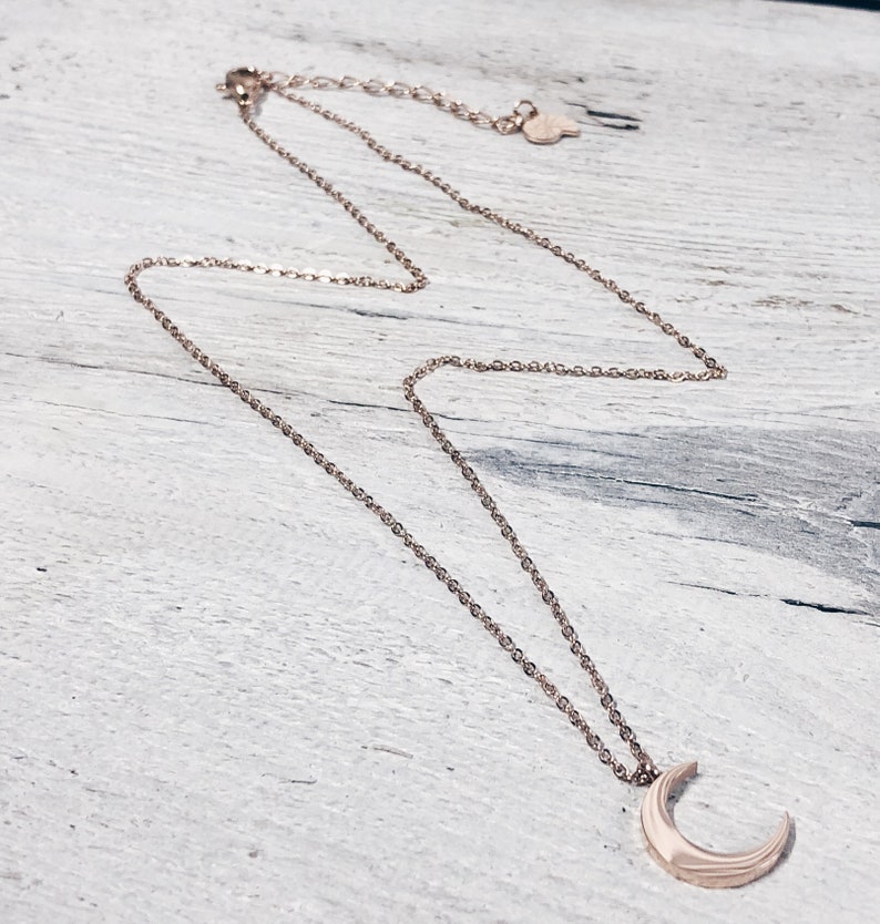 Multilayer Necklace Set Rose Gold 3 Necklaces Half Moon Necklace, Double Layered Necklace and Necklace with Star Charms image 4