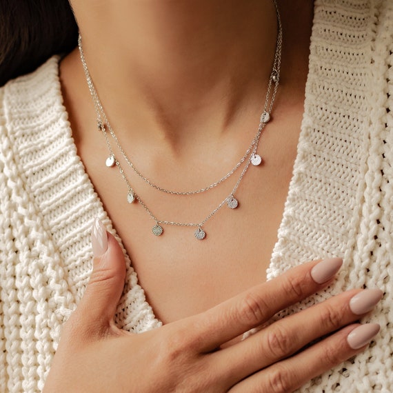 Layered necklace stainless steel discount