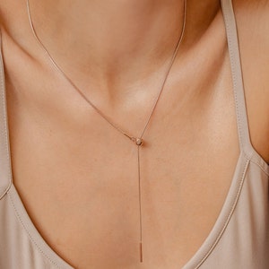 Slide Necklace Unisex Y Necklace Rose Gold Lariat Necklace Gold Snake Chain Silver Cable Chain Waterproof Necklace Transformable Snake Chain