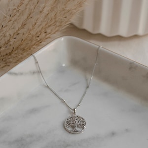 Pendentif arbre de vie en argent sterling Pendentif rond pour collier image 2