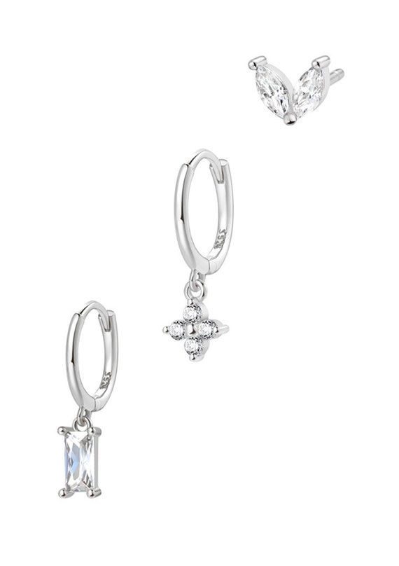 Sterling silver earrings set of 3 deals