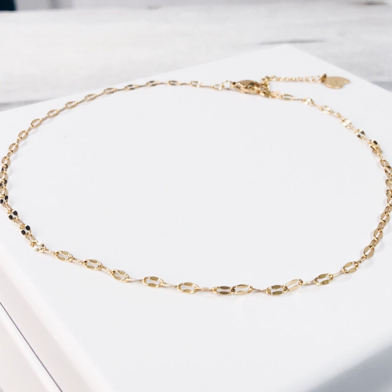 Delicate Choker in Gold Colour Chain Necklace Stainless Steel Jewellery image 4