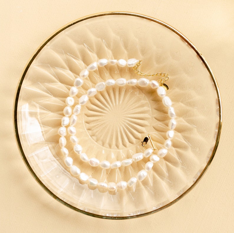 Real Pearl Necklace Freshwater Pearl Necklace Gold Pearl Necklace Baroque Pearl Necklace Natural Pearl Necklace image 6