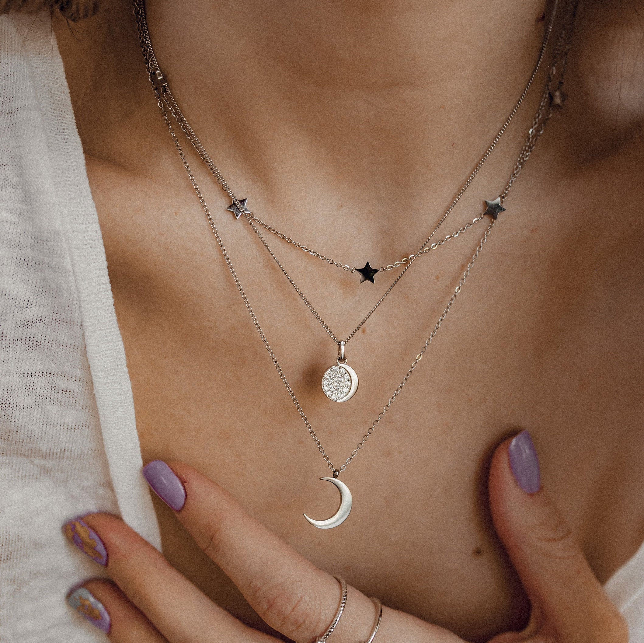 Médaillon Cœur Argent Sterling Avec Diamant - Espace 4 Photos Et Chaîne 45,7 Cm