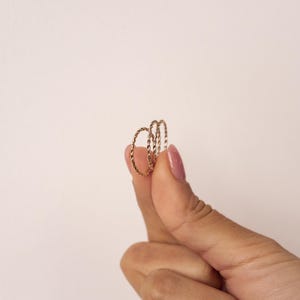 14K Solid Gold Ring for Wedding: Diamond, Beaded, Rope Band image 12