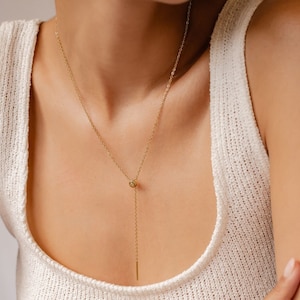 Slide Necklace Unisex Y Necklace Rose Gold Lariat Necklace Gold Snake Chain Silver Cable Chain Waterproof Necklace Transformable Cable Chain