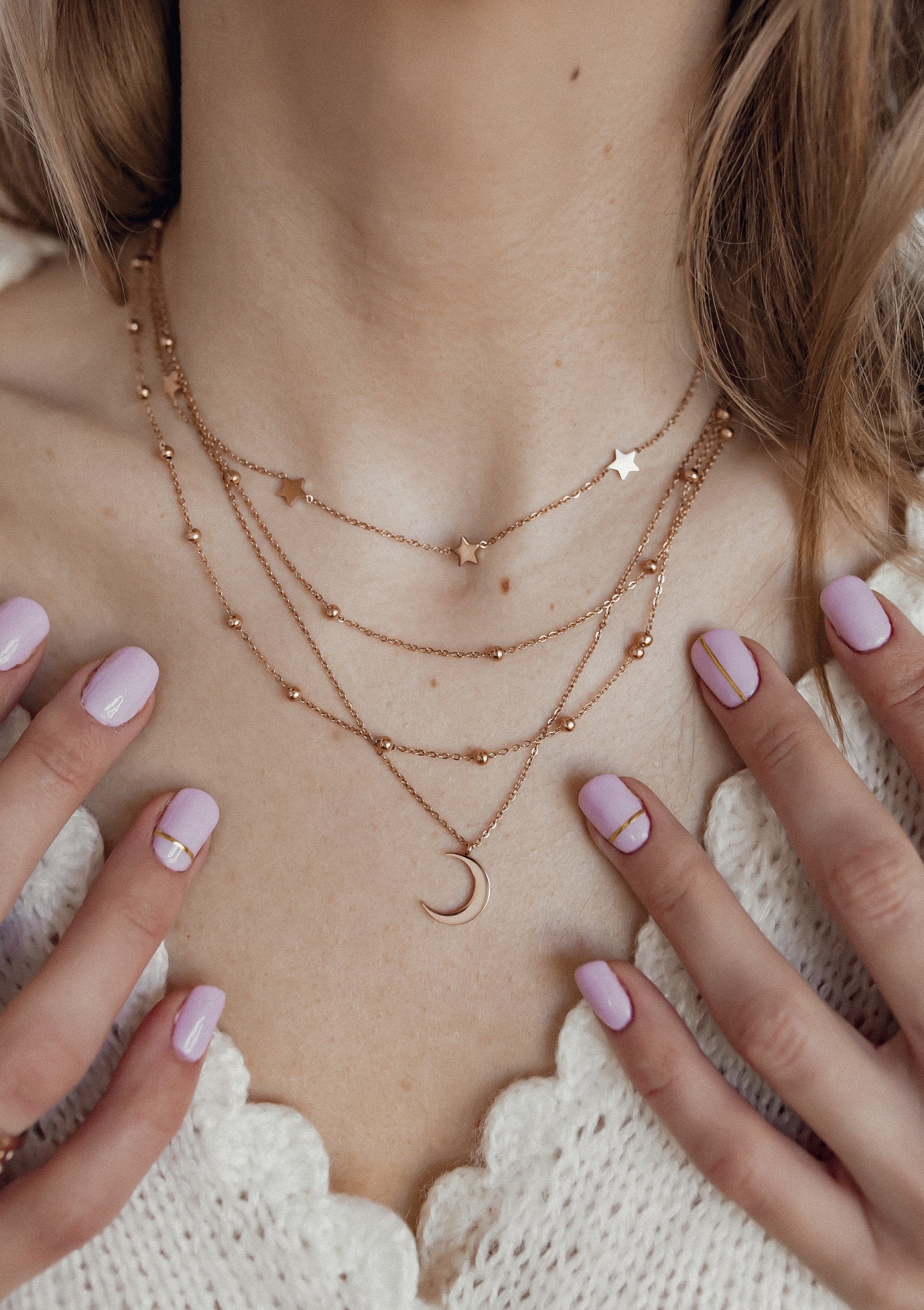 Silver And Rose Gold Layered Queens Necklace – GIVA Jewellery