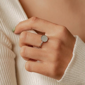 Shell Circle Ring Rose Gold Gold Silver in 3 Colors Delicate Stackable Ring Thin Rose Gold Ring Waterproof Ring image 8