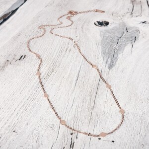 Delicate Rhombus Necklace Rose Gold | Square Charms Necklace Gold | Small Pendant Necklace Silver | Dainty Chain Necklace Geometric Rose gold