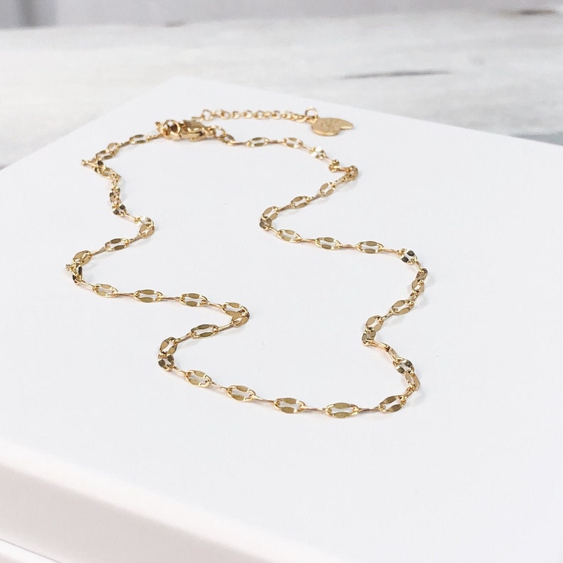 Delicate Choker in Gold Colour Chain Necklace Stainless Steel Jewellery image 2