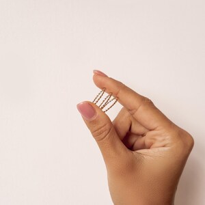 14K Solid Gold Ring for Wedding: Diamond, Beaded, Rope Band image 13