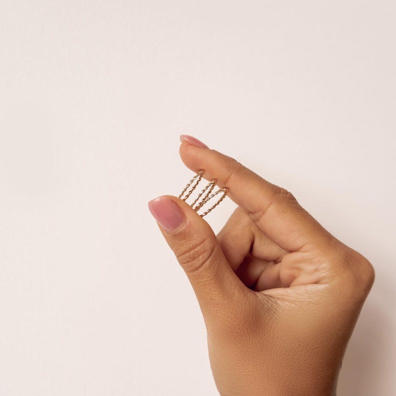 14K Solid Gold Ring for Wedding: Diamond, Beaded, Rope Band image 13