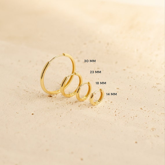 Orecchini A Cerchio In Argento 925 Con Cuore E Zirconi, Placcati Oro 14k, Ipoallergenici, Piccoli Huggie