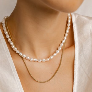 Real Pearl Necklace Freshwater Pearl Necklace Gold Pearl Necklace Baroque Pearl Necklace Natural Pearl Necklace image 9