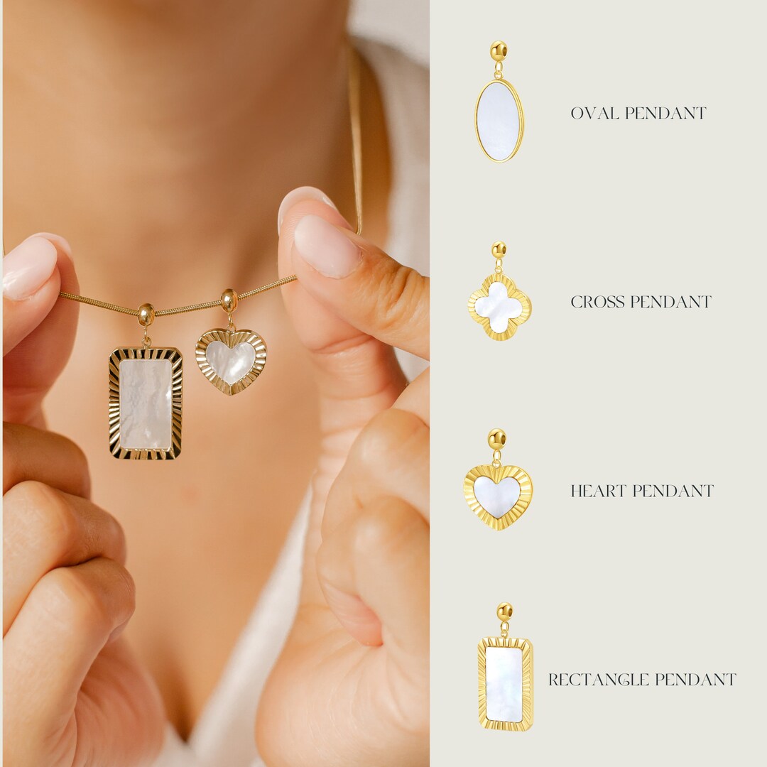 Gold Necklace Charms Rose Gold Charm Necklace Stainless Steel Pendant ...