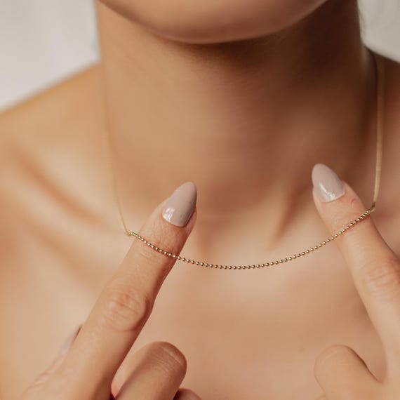 Collana Catena A Sfera Massiccia Collana In Acciaio Inox 304 - Foto 8