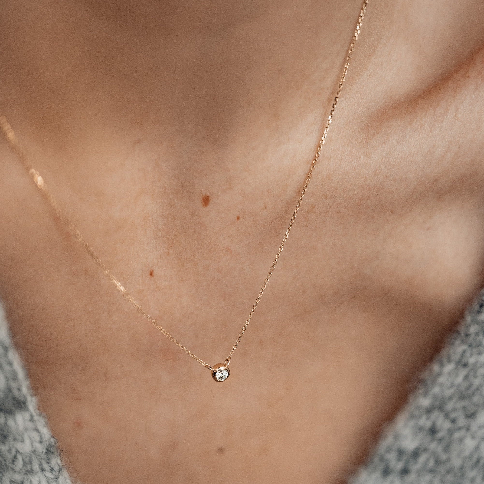 Material Good | Medium Multi-Shape Diamond Necklace Rose Gold by Material Good