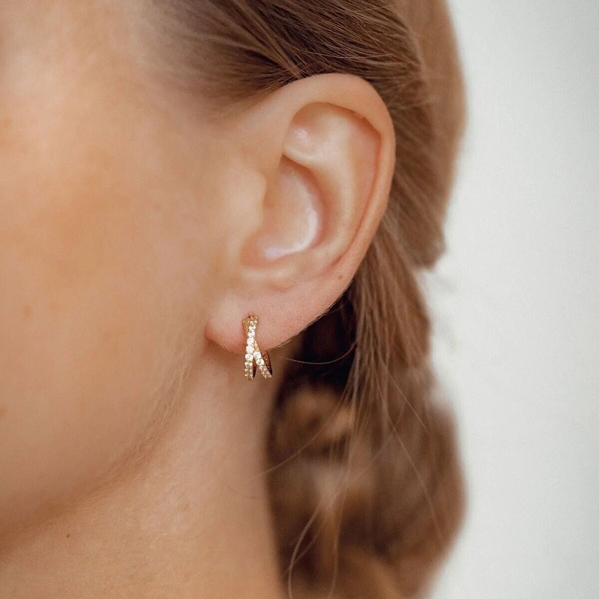 Criss cross hoop on sale earrings