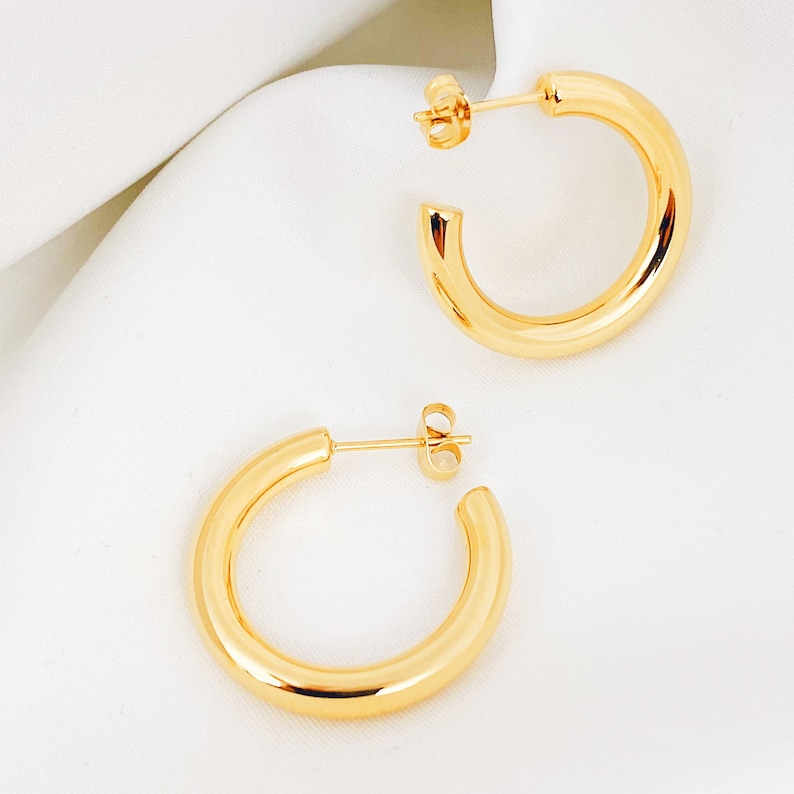 Small Round Hoop Earrings Gold Oval Earrings Oval Hoops | Etsy