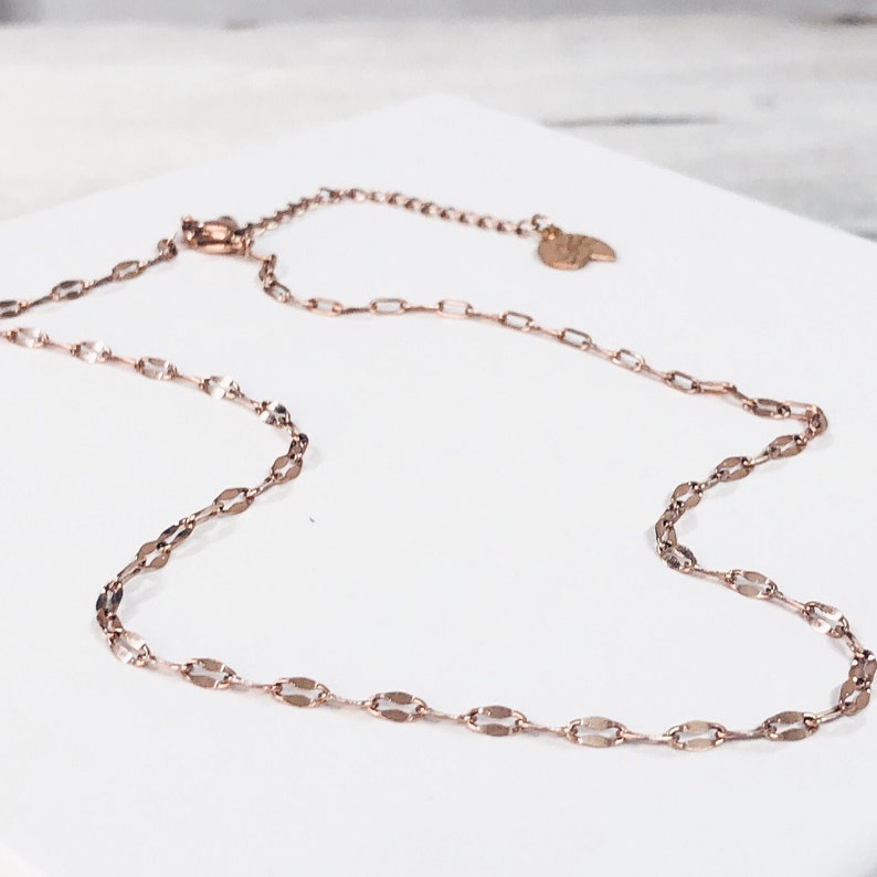 Delicate Choker in Rose Gold Chain Necklace Stainless Steel Jewellery for Women image 5