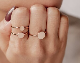 Ring Set in Rose Gold | Stacking Rings Set 3 Circle Rings Stainless Steel Jewellery for Women