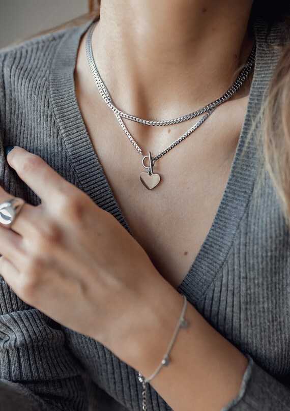 Medium Silver T-Bar On Fine Belcher Chain — The Wearer | Londons best  independent jewellery brands