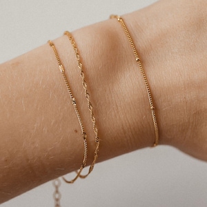 Dainty Silver Bracelet Gold Plated | Sterling Silver Chain Bracelet | Delicate Bracelet | Simple Bracelet | Rose Gold Bracelet
