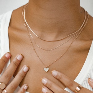 Layered Fine Chain Necklace Rose Gold Dainty Women Necklace Stainless Steel image 5