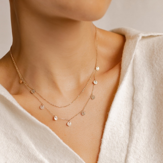 Rose gold necklace for her outlet