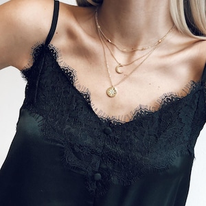 Delicate Rhombus Necklace Rose Gold | Square Charms Necklace Gold | Small Pendant Necklace Silver | Dainty Chain Necklace Geometric image 9
