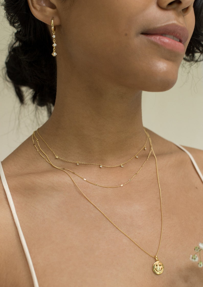 Dangle Huggie Earrings Gold Sterling Silver Dangling Hoops Etsy