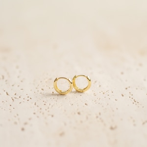 Pendientes de aro clásicos de plata de ley / Pendientes de aro pequeños de oro rosa / Pendientes de aro chapados en oro / Pendientes de aro de plata 925 Pair