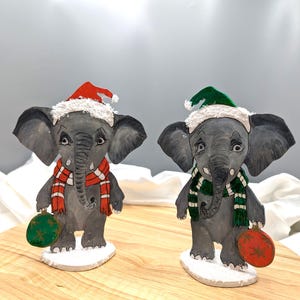 Winter decoration made of wood - Two cute elephants in a set H 19 cm W 15 cm Winter Snow Christmas Advent Handcraft from Bavaria Animals Gifts