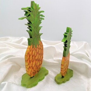 Décoration d'été en bois deux ananas H 23 ou 17 cm fait main de Bavière décoration de table d'été en bois cadeau fruit fruit image 5