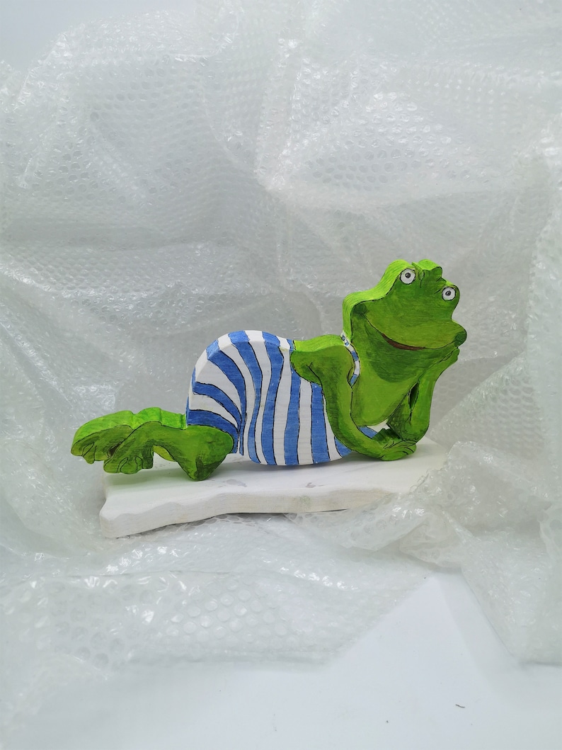 Badenixe frog wooden H 14 cm W 22 cm self cut and hand painted as a gift Mother/'s Day birthday