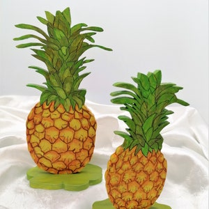 Décoration d'été en bois deux ananas H 23 ou 17 cm fait main de Bavière décoration de table d'été en bois cadeau fruit fruit image 6