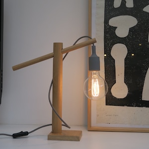 Rond en rond risico Thermisch Oak Wooden Dowel Desk Lamp / Table Lamp /E27 Fitting - Etsy