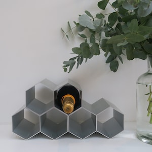 Hexagonal Wine Rack / Wine Storage / Honeycomb Nesting / Aluminium / Holder image 1