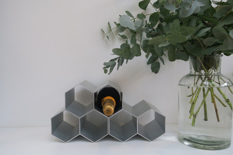 Hexagonal Wine Rack / Wine Storage / Honeycomb Nesting / Aluminium / Holder image 1