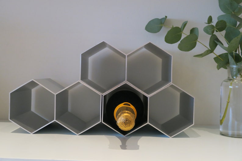 Hexagonal Wine Rack / Wine Storage / Honeycomb Nesting / Aluminium / Holder image 5