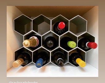 Hexagonal Wine Rack Wine Storage Honeycomb Nesting Aluminium Holder Etsy UK