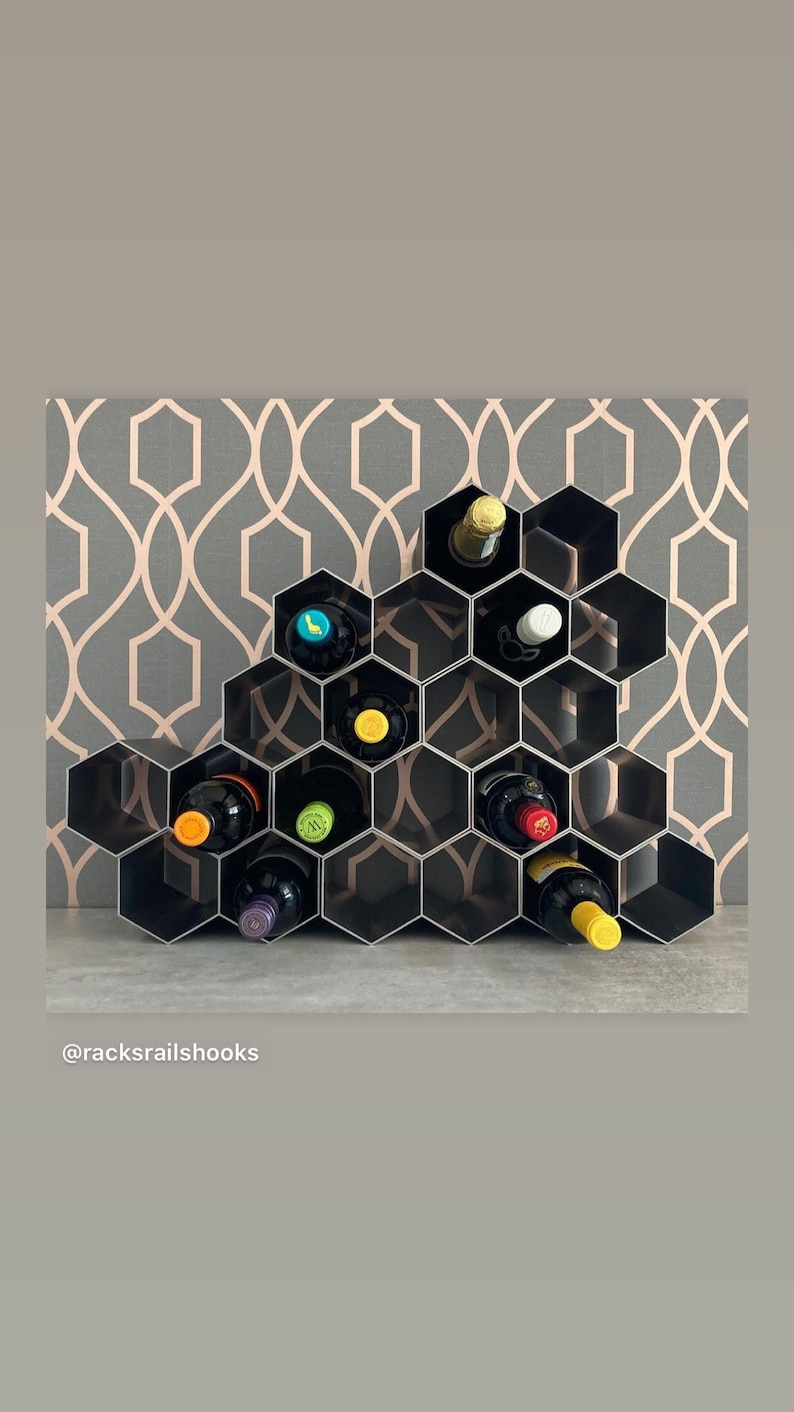 Hexagonal Wine Rack / Wine Storage / Honeycomb Nesting / Aluminium / Holder image 9