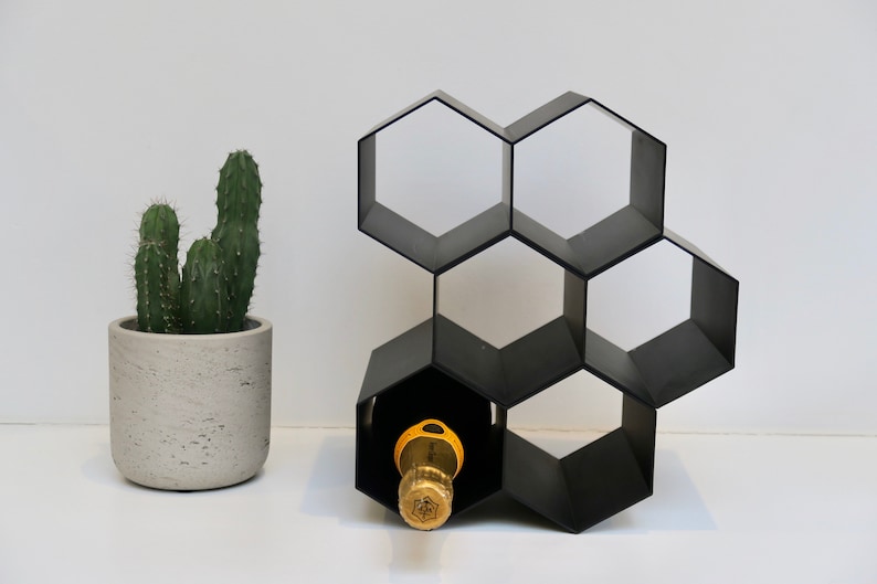 Hexagonal Wine Rack / Wine Storage / Honeycomb Nesting / Aluminium / Holder image 3