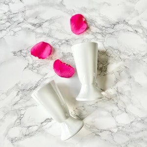 Antique French Mazagrans brûlots in thick white ironstone